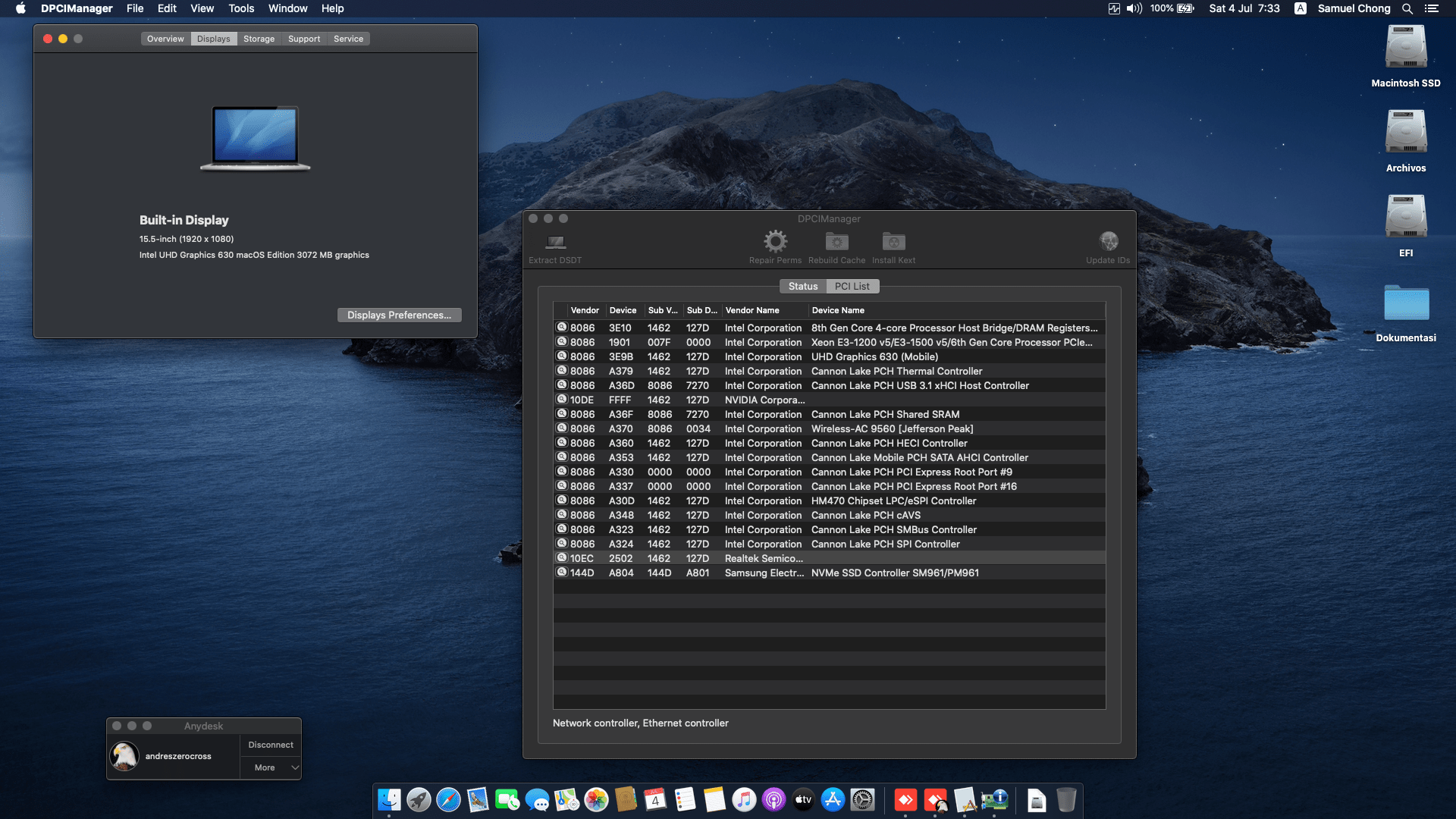 MSI GL63 8RCS 060US [CoffeeLake   Intel UHD 630 + I2C] 2